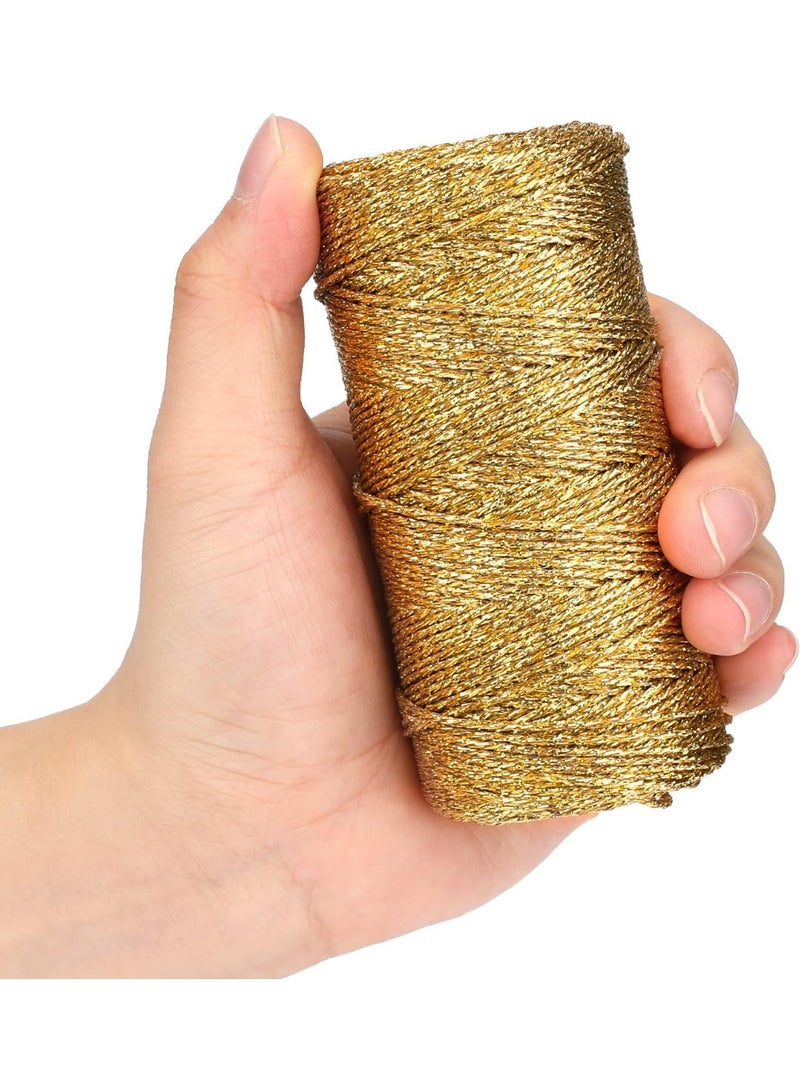 110Yards ديكور المعدنية الخبز سلسلة - الذهب التغليف خيوط سلسلة - غير مرنة - برق سلسلة لصناعة DIY، ديكور عيد الميلاد، هدايا، علامات الهدايا (1.5 مم) - Image 2